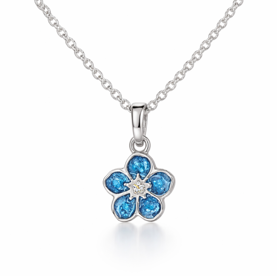 **NEW** Forget Me Not / flower Pendant 925 Silver