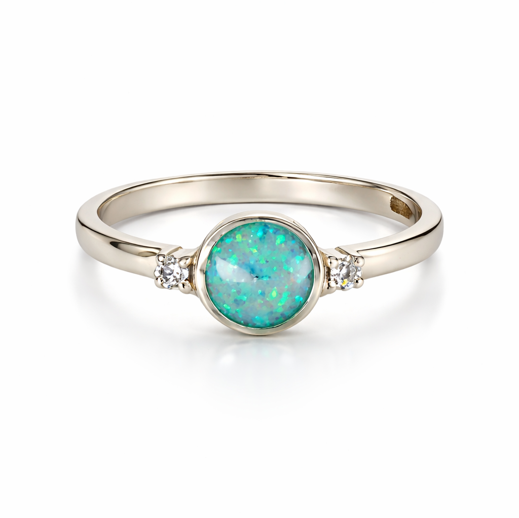 Round Double Gem  925 Silver Ring