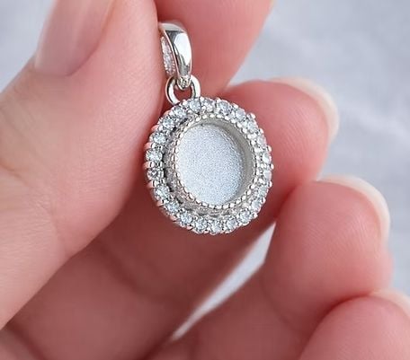 **NEW** Sterling Silver CZ Halo Pendant - Introductory price - 1 available