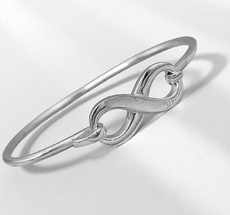 Infinity Hook Clasp Sterling Silver 925 Bangle