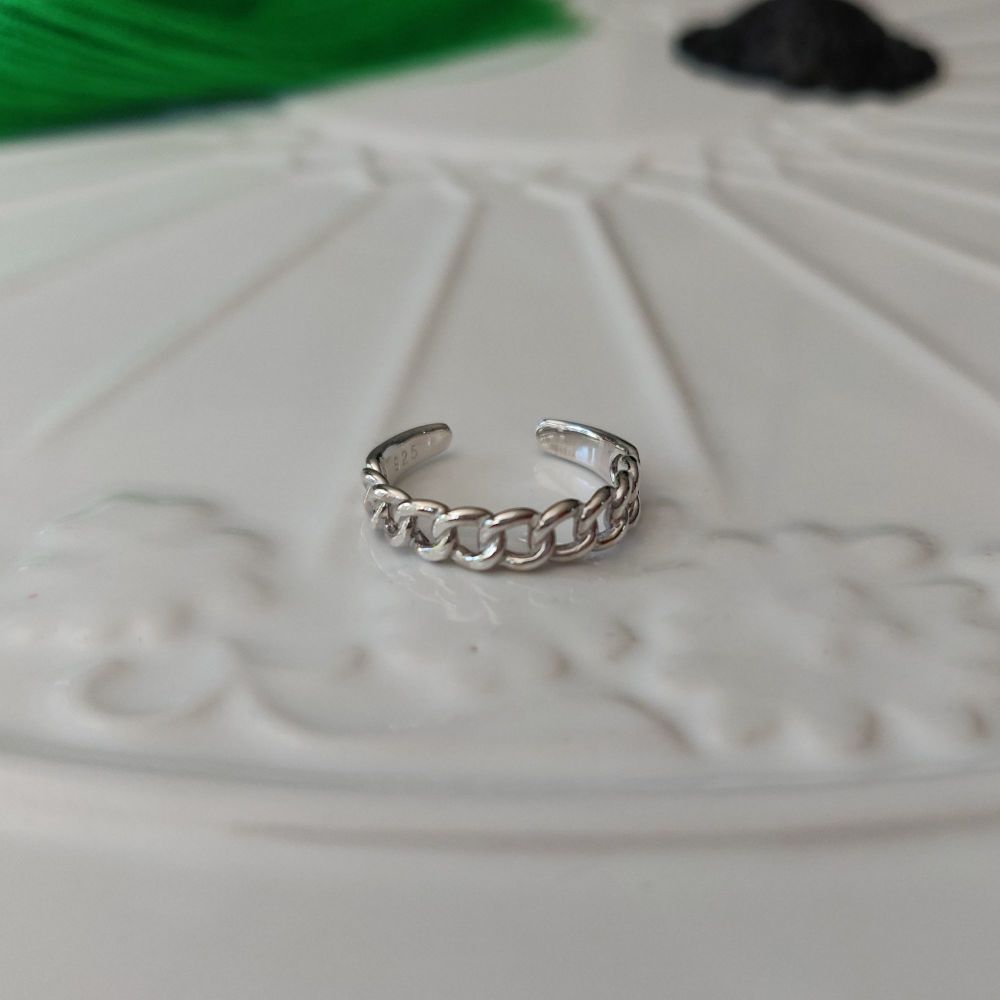 925 Sterling Silver Open Braided Toe Ring