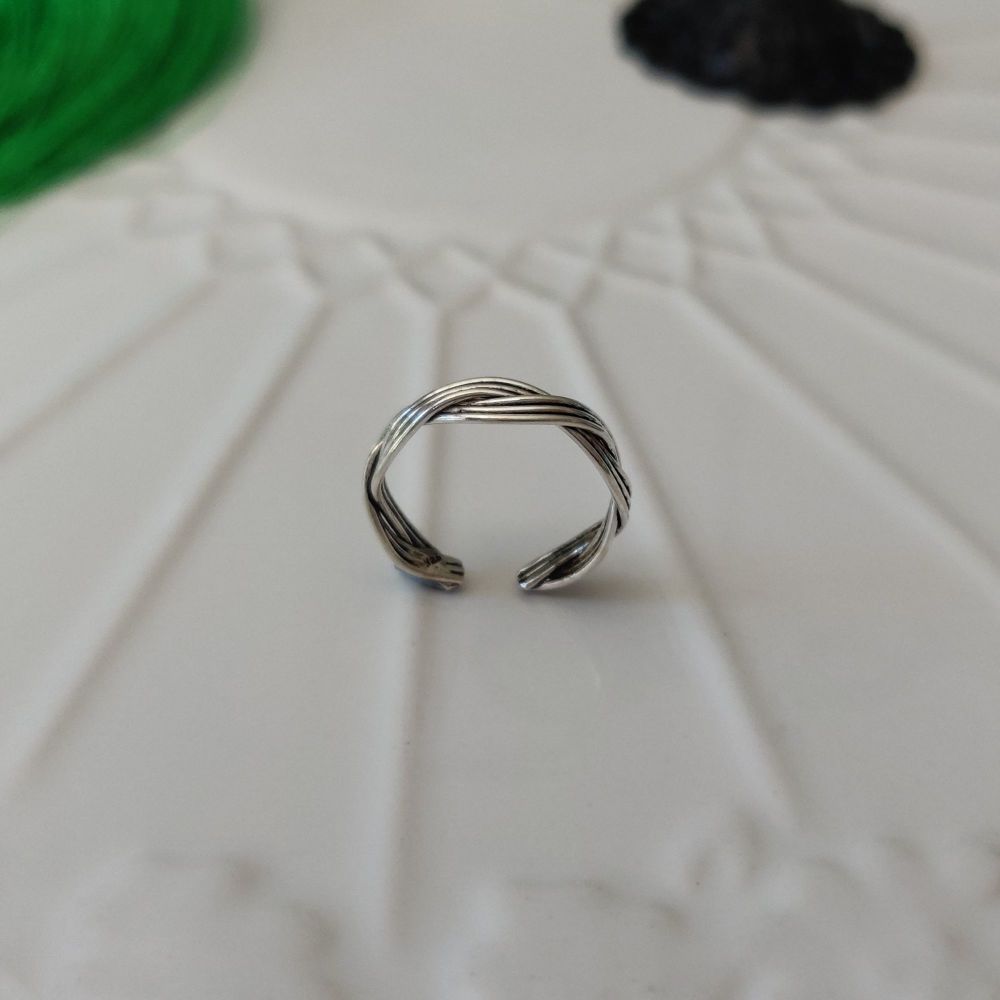 925 Sterling Silver Weave Braided Toe Ring