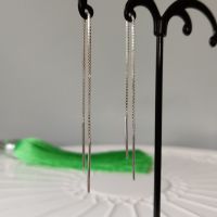 925 Sterling Silver Box Chain Pull Through Threader Earrings