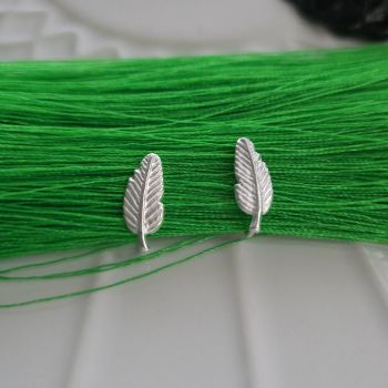 925 Sterling Silver Small Ear Climber Feather Earrings