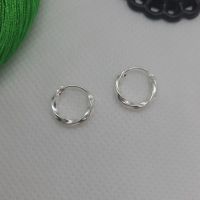 925 Sterling Silver Wire Square Twisted Hoop Earrings