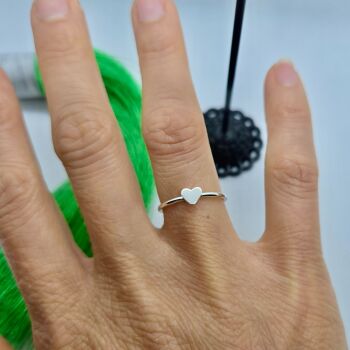 Dainty 925 Sterling Silver Heart Stacking Band Ring