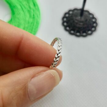 925 Sterling Silver Braided Stacking Band Ring