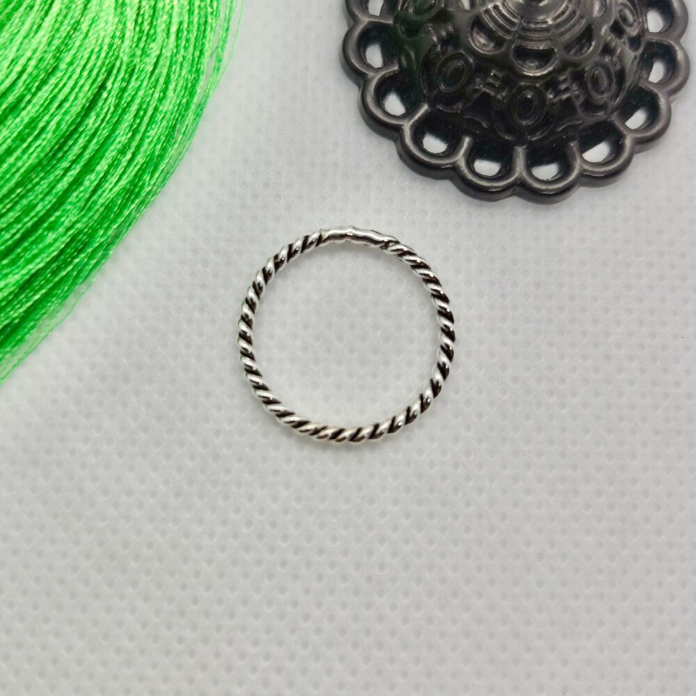 925 Sterling Silver Rope Twist Ring Dainty Stacking Band