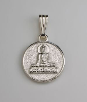 Buddha disc pendant - silver