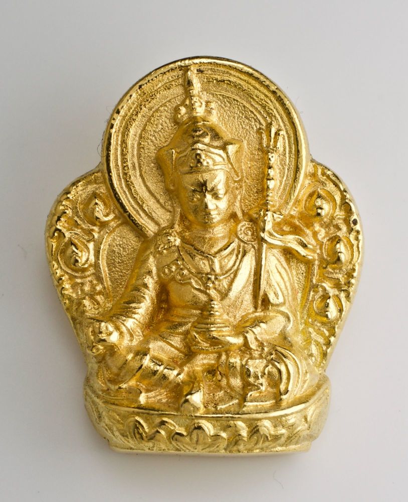 Guru Rinpoche pendant - large silver, gold plated