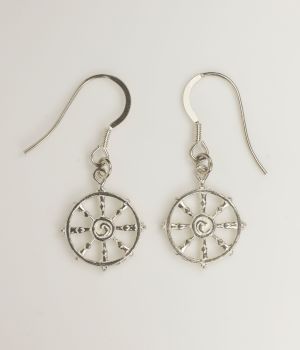 Dharma wheel earrings