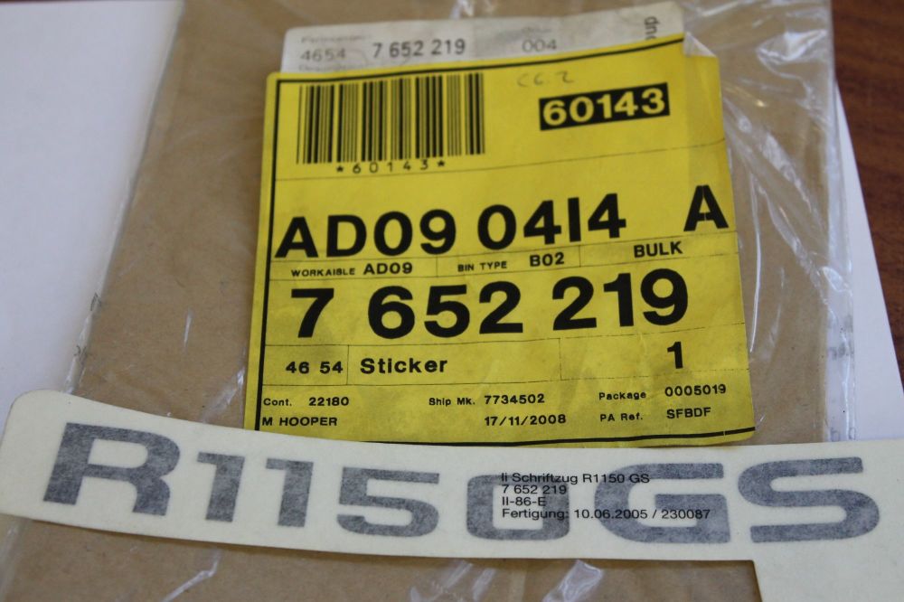 BMW R1150GS Luggage Rack Left Sticker Decal 46547652219