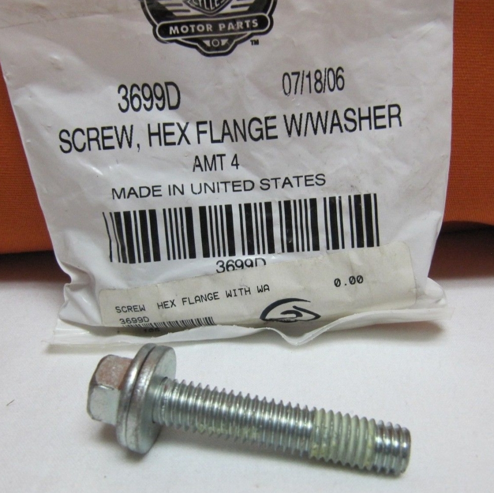 Harley Flange Bolt With Washer 3699D