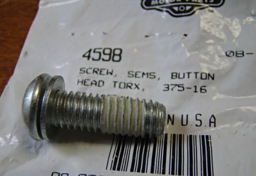 Harley TORX BUTTON HEAD SCREW 3/8"-16 X 1-1/8" 4598