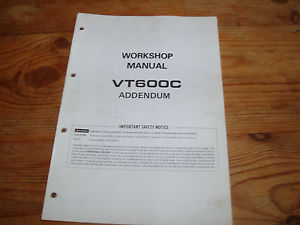 Genuine Honda Workshop Manual Addendum VT600C