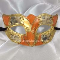 Tangerine and Gold Masquerade Mask