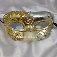 Silver, Gold & Ivory Masquerade Mask