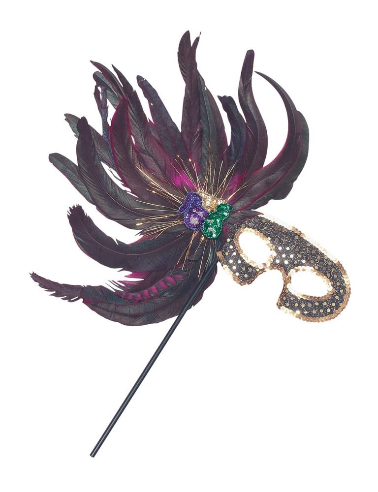 Feather eye mask with stick