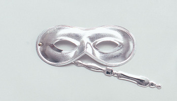Silver mask on stick