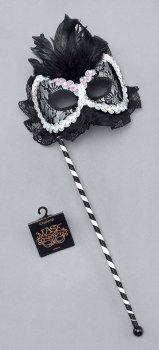 Black / White mask on stick