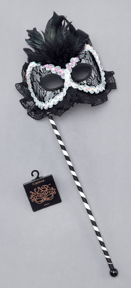 Black / White mask on stick