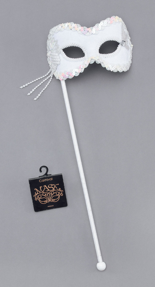White mask on stick