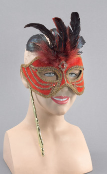 Red mask on stick