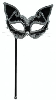 Cat mask on stick