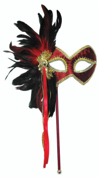 Red mask on stick