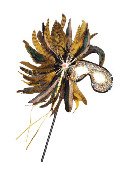 Mainly Gold / Black mask on stick