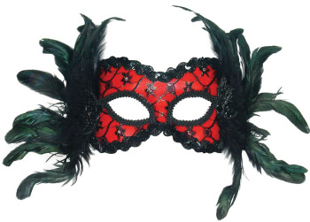 Red & Black mask on headband