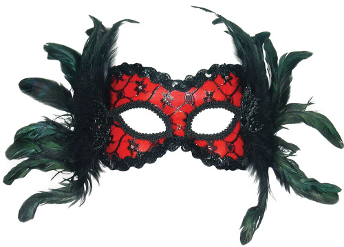 Red & Black mask on headband