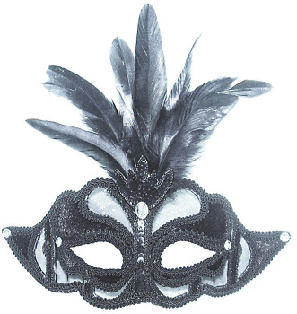 Black net mask on headband
