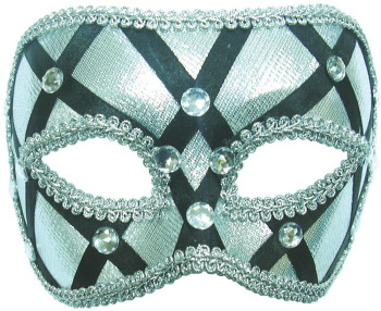 Silver & Black mask on headband