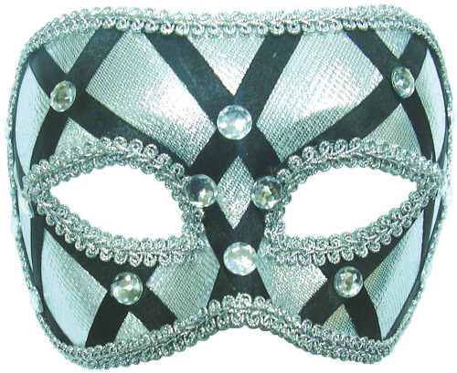Silver & Black mask on headband