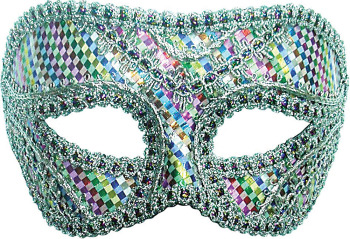 Harlequin mask on headband