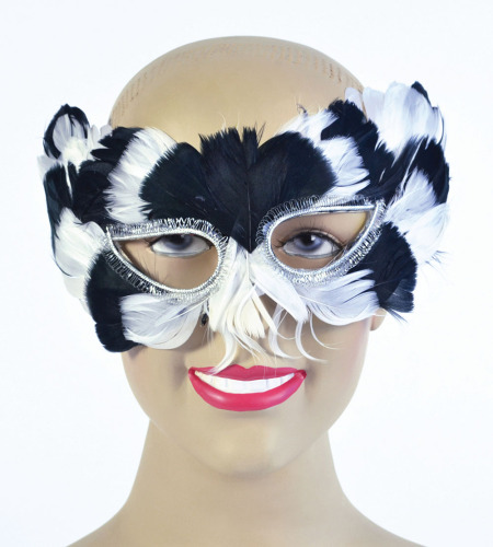 Black & White feather eye-mask