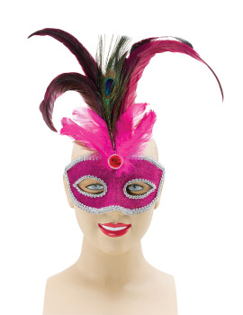 Pink feather mask