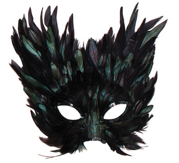 Black feather masquerade mask