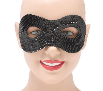 Black, sequinned eye-mask