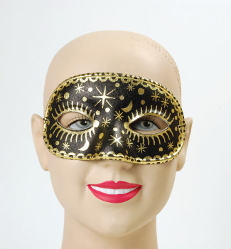 Black eye-mask with moon & stars