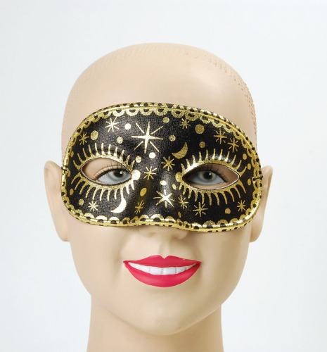 Black eye-mask with moon & stars