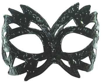 Black, patterned eye-mask