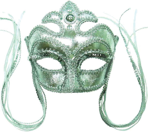 Silver eye-mask with tassels