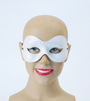 White, sparkle Domino mask