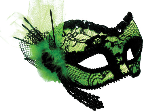 Green eye-mask with Black lace