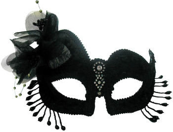 Black eye-mask with tassels