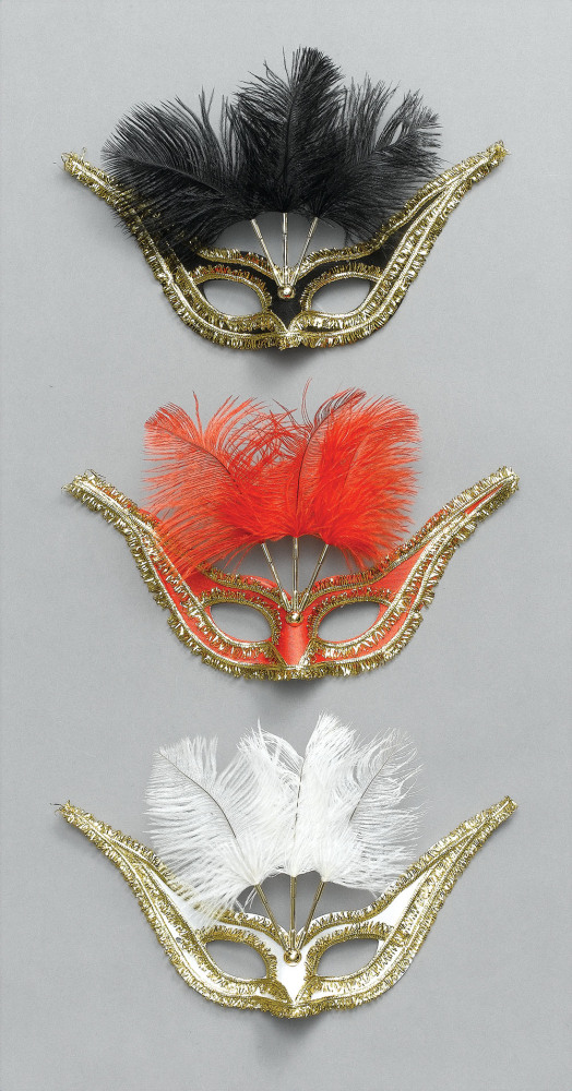 Red Domino with feathers