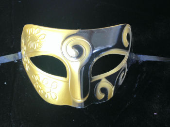 Black & Gold Romanesque masquerade mask.