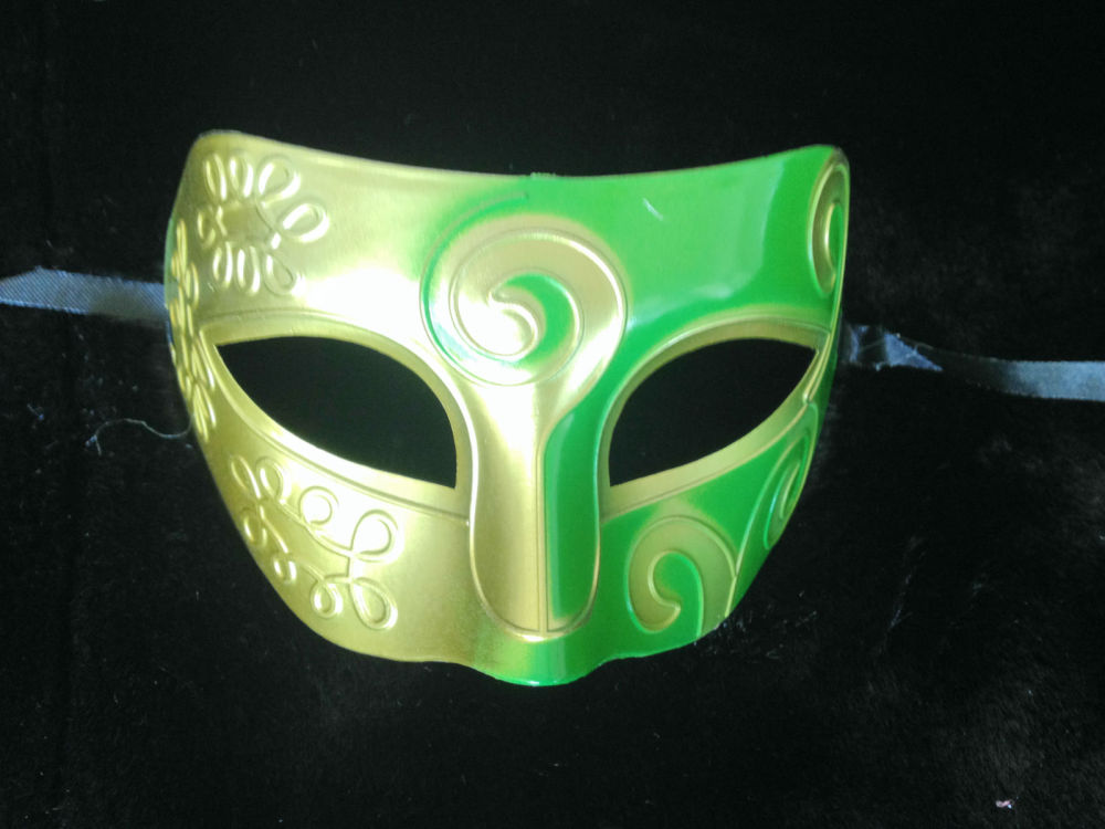 Gold & green masquerade mask